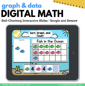 Preview of Data and Graphs Google and Seesaw Math Task Cards
