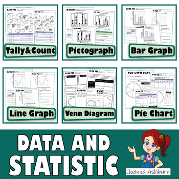 Preview of Data and Graphs : Interpreting Data and Graphing Practice Worksheets BUNDLE
