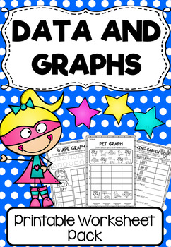 Preview of Data and Graphs Worksheet Pack - First Grade