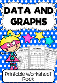 Data and Graphs Worksheet Pack - First Grade