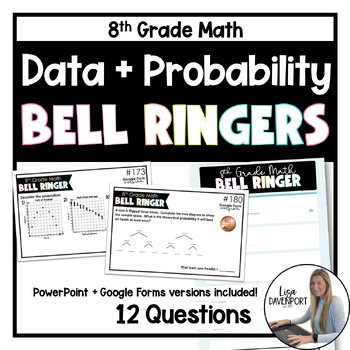 Preview of Data and Probability - 8th Grade Math Bell Ringers