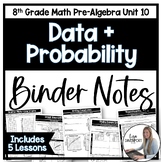 Data and Probability - 8th Grade Math Editable Binder Note