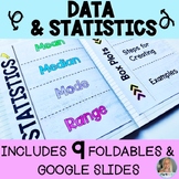 Data and Statistics Interactive Notebook Foldables & Googl
