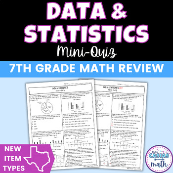 Preview of Data and Statistics Mini Quiz | STAAR New Question Types | 7th Grade Math Review