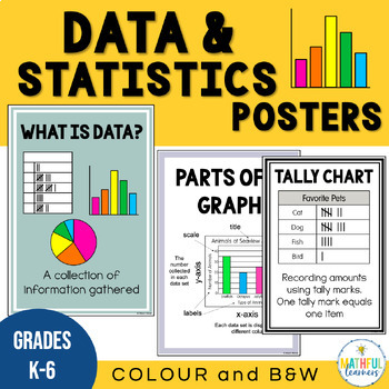Preview of Data and Statistics Terminology Posters - Math Vocabulary Classroom Display