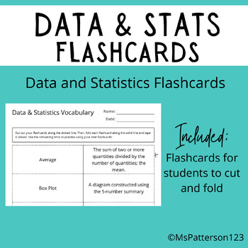 Preview of Data and Statistics Vocabulary Flashcards!