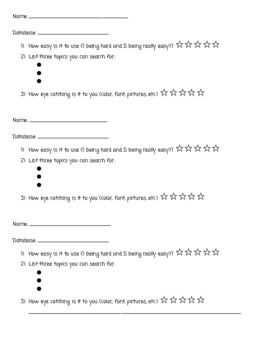 Preview of Database Rating Sheet