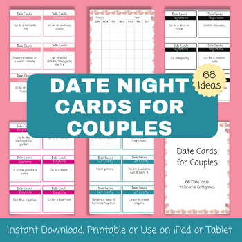 Preview of Date Card Printable, Printable Date Cards, Fun and Creative Date Ideas