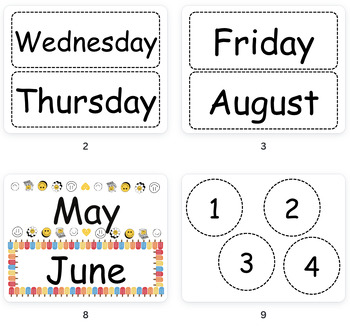 Preview of Date Flip Card ZIP Files - Each MOTH, DAY, AND YEAR - With seasonal themes!