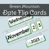 Date Flip Cards Display - Green Mountain Classroom Theme