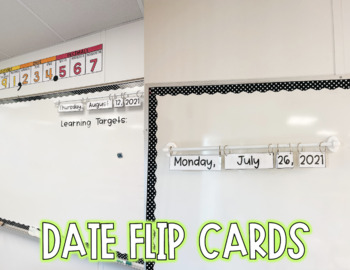 Preview of Date Flip Cards | Today's Date Cards on Magnetic Curtain Rod