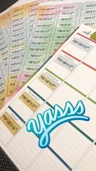 Preview of #AUSBTS18 - Date Sticker Template - Editable
