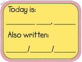Date: Today is + Also Written