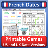 Date in French Printable Review Games Le Calendrier et La 