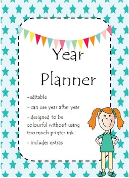 Preview of Dateless day planner book with extras editable
