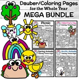 Spring Coloring Dauber Booklet for Kindergarten: Sun, Tree, Flower, Dotter  Pages, Kids Coloring Pages, Coloring Book, Kids Coloring Sheets 