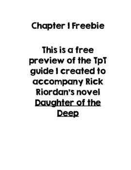 Preview of Daughter of the Deep Chapter 1 Freebie