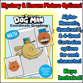 Preview of Dav Pilkey's Dog Man Coordinate Graph Mystery Pictures! Ordered Pairs Graphing!