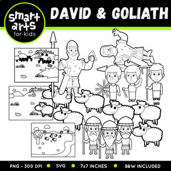 David And Goliath Clip Art by Smart Arts For Kids | TPT