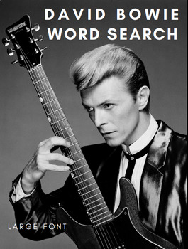Preview of David BOWIE Word Search, 70 puzzles celebrating all of Bowie's albums + answers