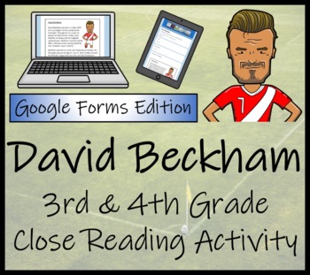 Preview of David Beckham Close Reading Activity Digital & Print | 3rd & 4th Grade