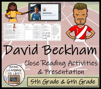 Preview of David Beckham Close Reading Comprehension Activity | 5th Grade & 6th Grade