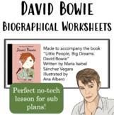 David Bowie Biographical Worksheets for Sub Plans