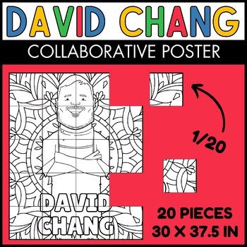 Preview of David Chang Collaborative Coloring Poster May AAPI Heritage Month Bulletin Board