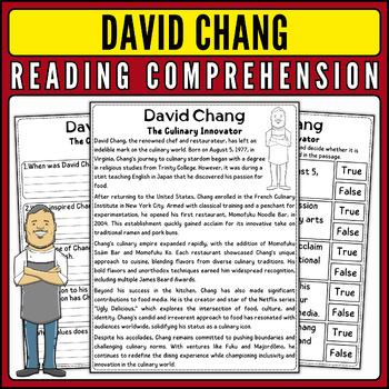 Preview of David Chang Nonfiction Reading Passage & Quiz for AAPI Heritage Month