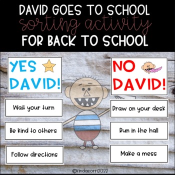 Preview of David Goes to School Sorting Activity