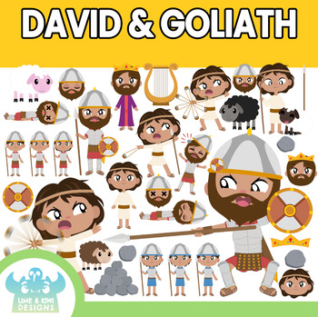 Preview of David & Goliath Clipart (Lime and Kiwi Designs)