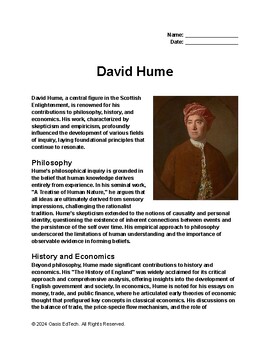 Preview of David Hume Printable Info Guide