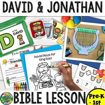 Preview of David, Jonathan & Saul Bible Lesson and Activities for Christian Sunday School
