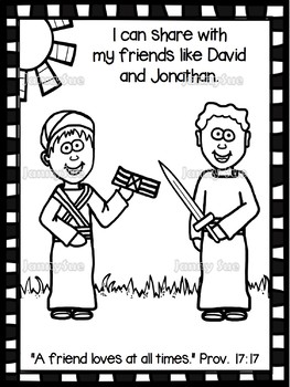 David & Jonathan craft page- Bible craft for kids by JannySue | TpT