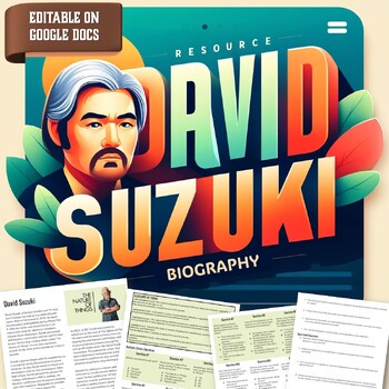 Preview of David Suzuki Biography  - Canadian Hero, Reading Comprehension Resource, Digital