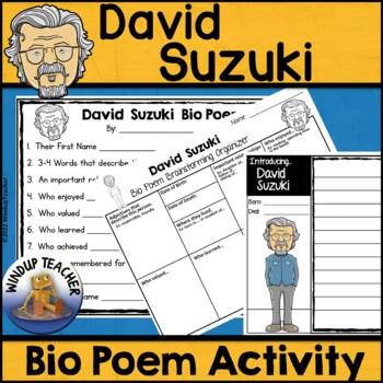 Preview of David Suzuki Biography Poem Activity and Writing Paper