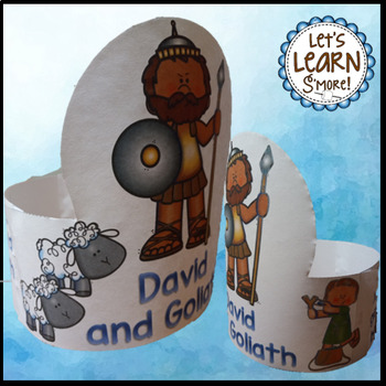 David and Goliath Bible Story Crowns / Hats Craft by Let's Learn S'more