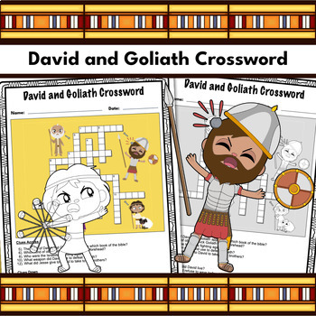Preview of David and Goliath Crossword Puzzle Printable