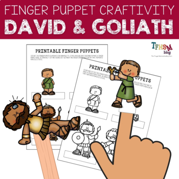 Preview of David and Goliath Preschool Lesson: Stick/Finger Puppet Craft