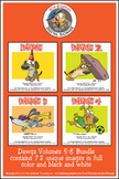 Dawgz (Dogs) Volumes 1-4 Cartoon Clipart BUNDLE for ALL grades