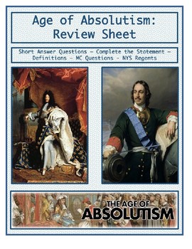 Preview of Day 065_Age of Absolutism Review Sheet - Lesson Handout