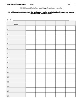 Preview of Day 1- Data Collection, Survey and Graphing (Survey Data Collection Sheet)