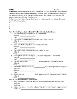 Preview of Day 4 Subject and Verb