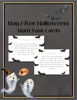 Preview of Day After Halloween: Math Task Cards