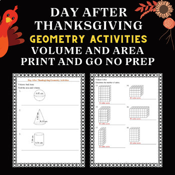 Preview of Day After Thanksgiving Black Friday Geometry Master Volume and Area No Prep