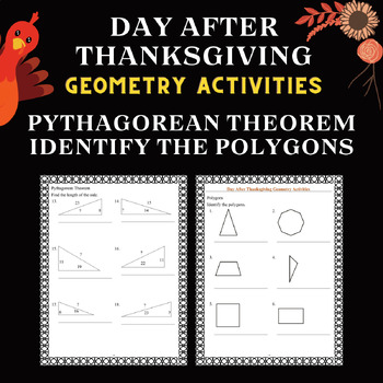 Preview of Day After Thanksgiving Pythagorean Theorem, Identify the polygons No Prep