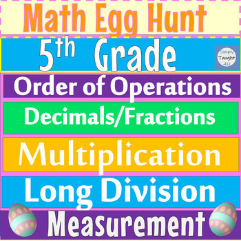 Preview of Day Before Spring Break Math Easter Egg Hunt Activity 5th 6th Grade  #EasterMath