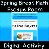 Day Before Spring Break Math Escape Room Activity 5th 6th Grade