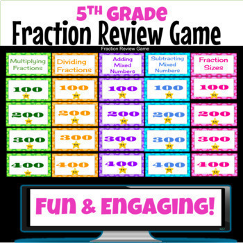Preview of Day Before State Testing Fraction Review Game 5th 6th Grade Math Activity