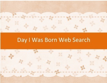 Preview of No prep lesson- Day I was born web search for middle/high school students